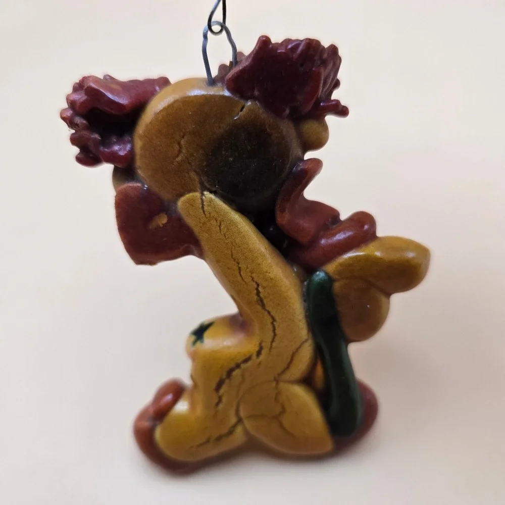 Vintage Clown Ornament Hand Painted Circus Decor Yellow Star Costume Collectible